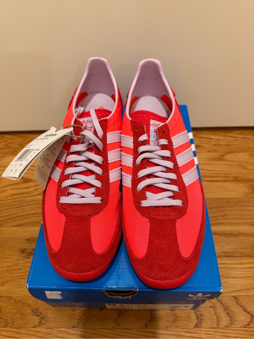 adidas women’s Bright Red & White Retro Runner Sneakers